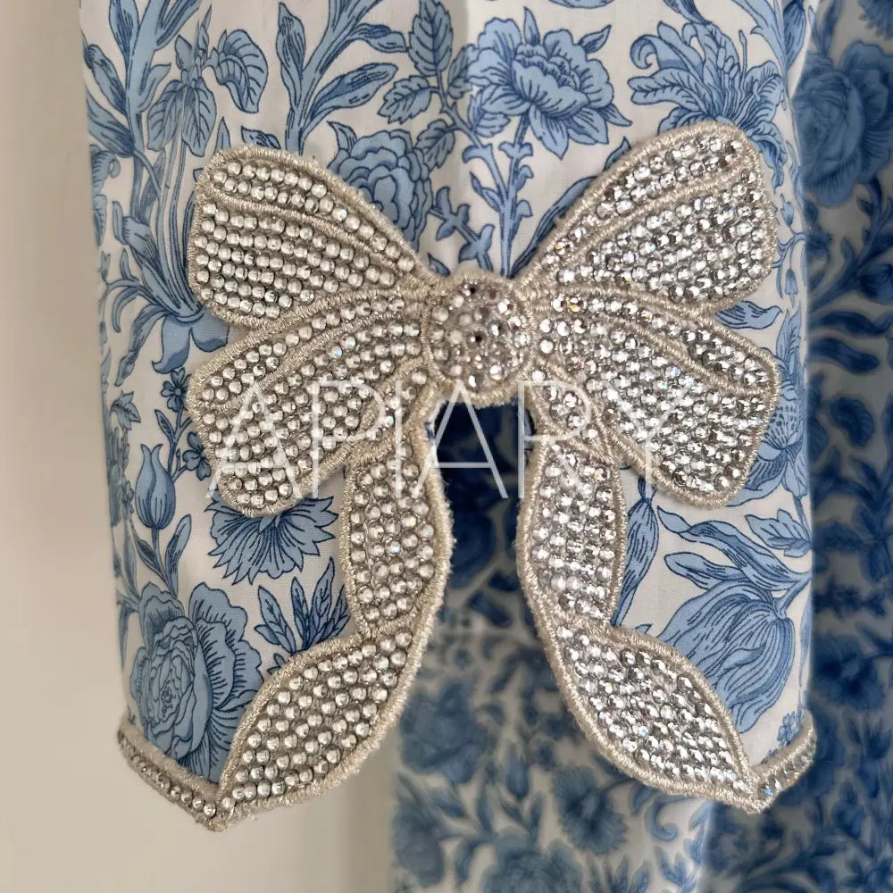 
                  
                    Crystal Bows in Liberty Sambourne Blue RTW
                  
                