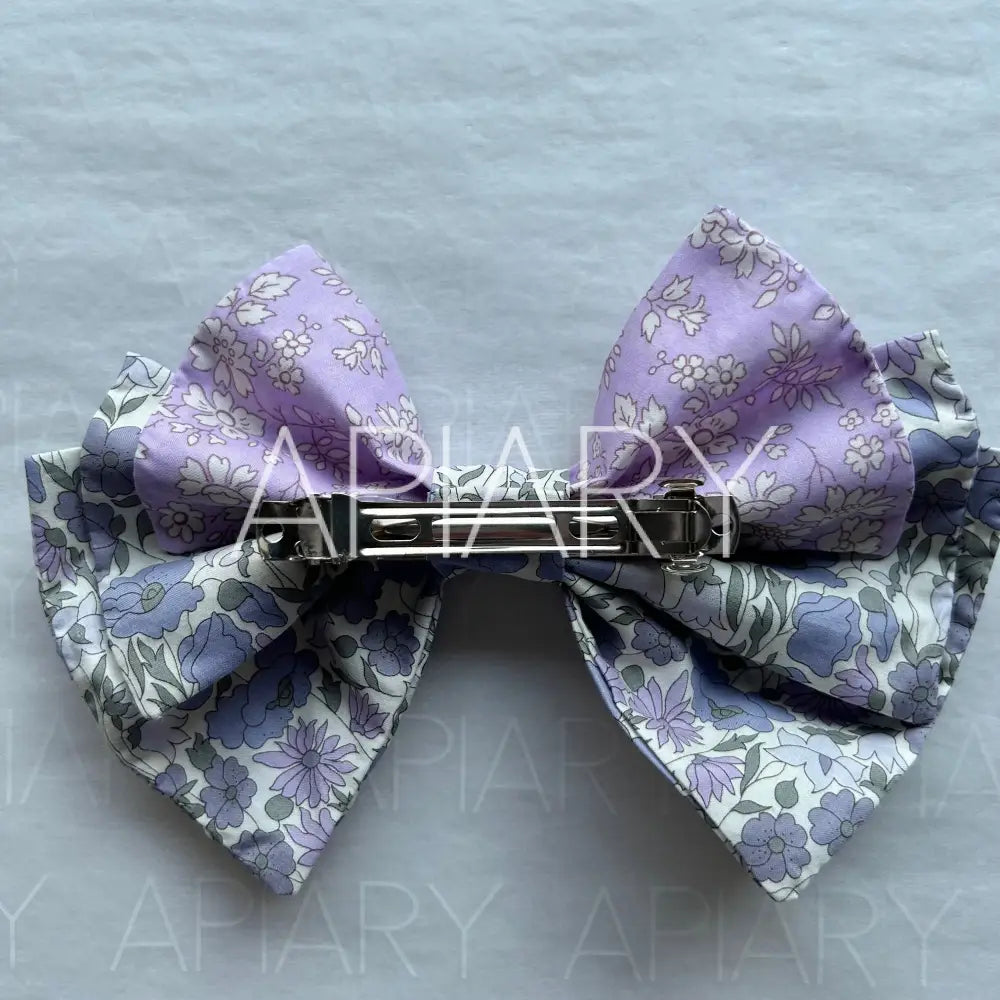 Liberty Poppy and Daisy Bow Hairclip