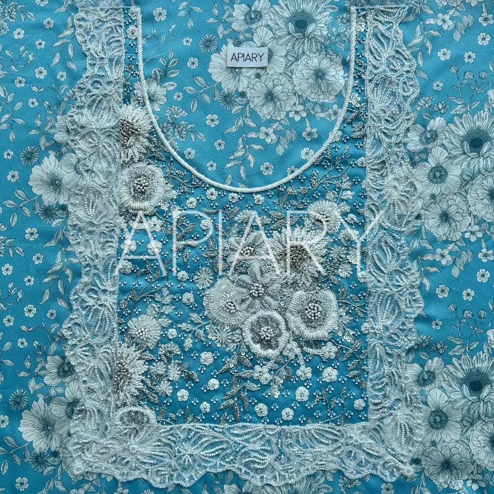 Liberty Sunflower Bouquet Blue w/Lace