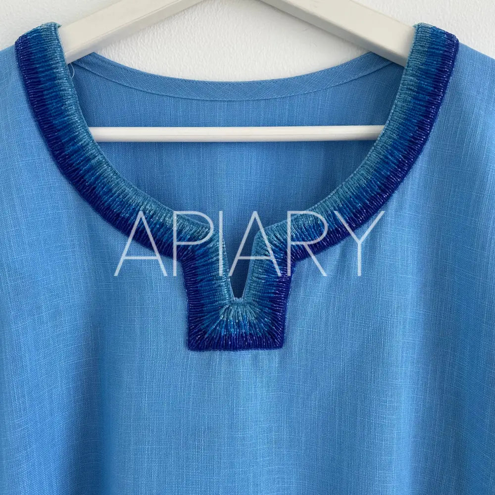 
                  
                    Ombré Neckline Blue Linen Rtw
                  
                