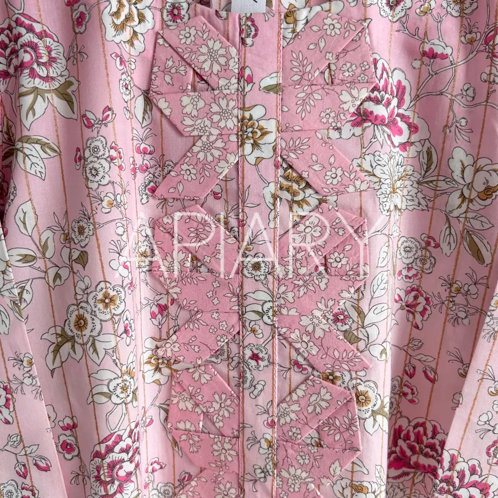 Origami Bows in Ceremony Blooms Stripe Metallic