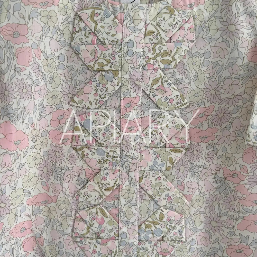 Origami Bows in Liberty Japan Poppy & Daisy 18”/3-6 months