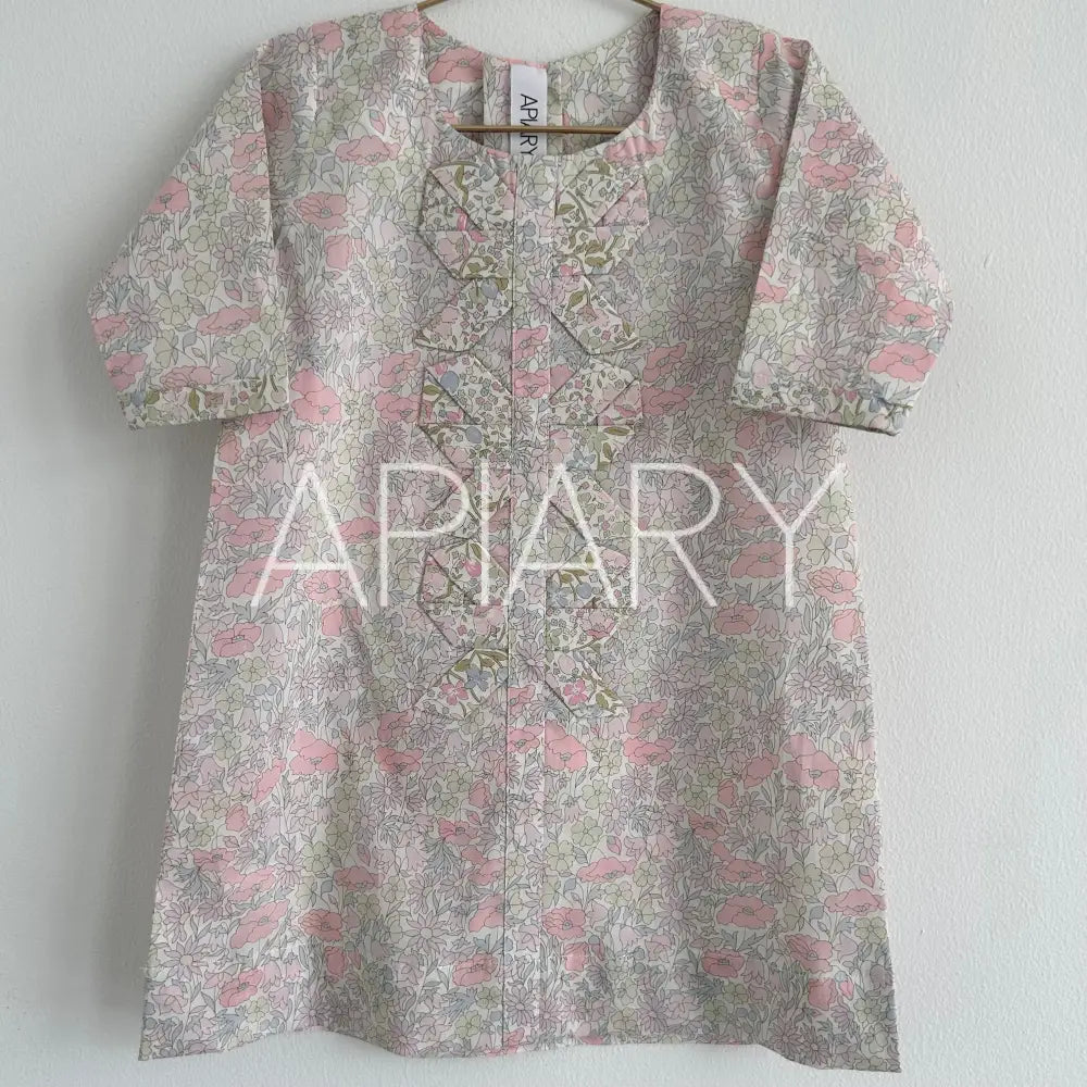 Origami Bows in Liberty Japan Poppy & Daisy 18”/3-6 months