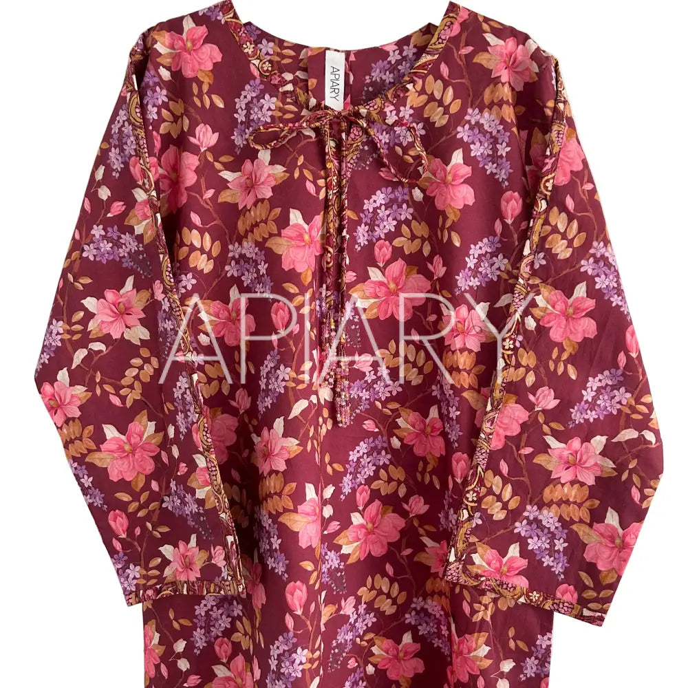 Sofia in Liberty Maroon Floral 46” - 46’’/9 years