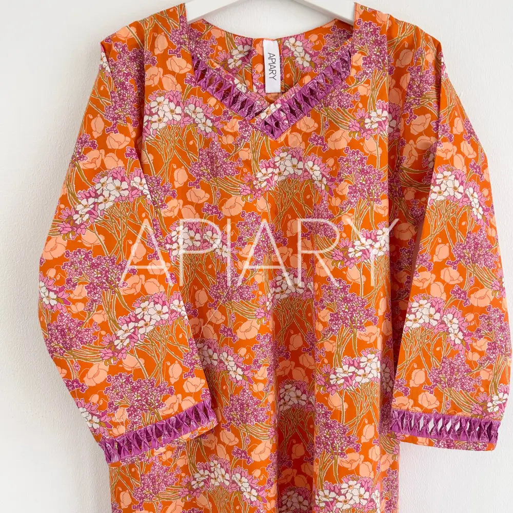 Tate in Liberty Fuschia Flowers 38”/6 years